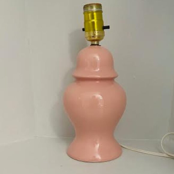 Porcelain Pink  Ginger Jar Table Lamp,  Small Electrical Lamp Girl Bedroom Decor - Picture 3 of 11